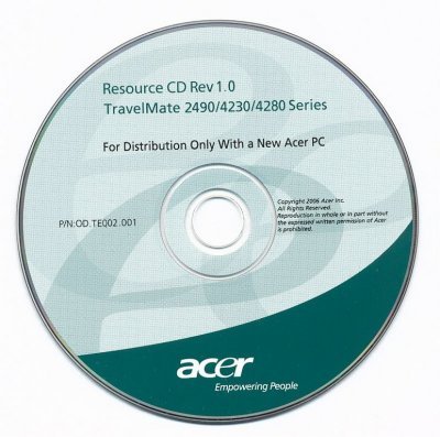 Acer TravelMate 2490.4230.4280 series original CD