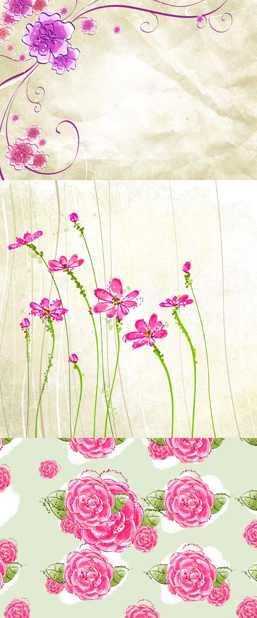Beautiful floral backgrounds psd