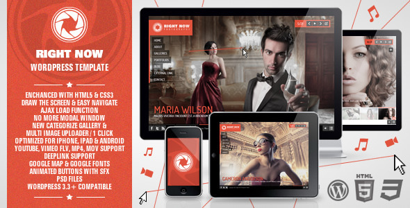 ThemeForest Right Now WP Full Video, Image with Audio