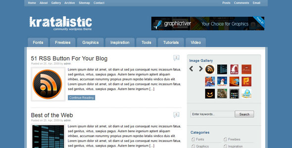 ThemeForest - Kratalistic Wordpress Theme