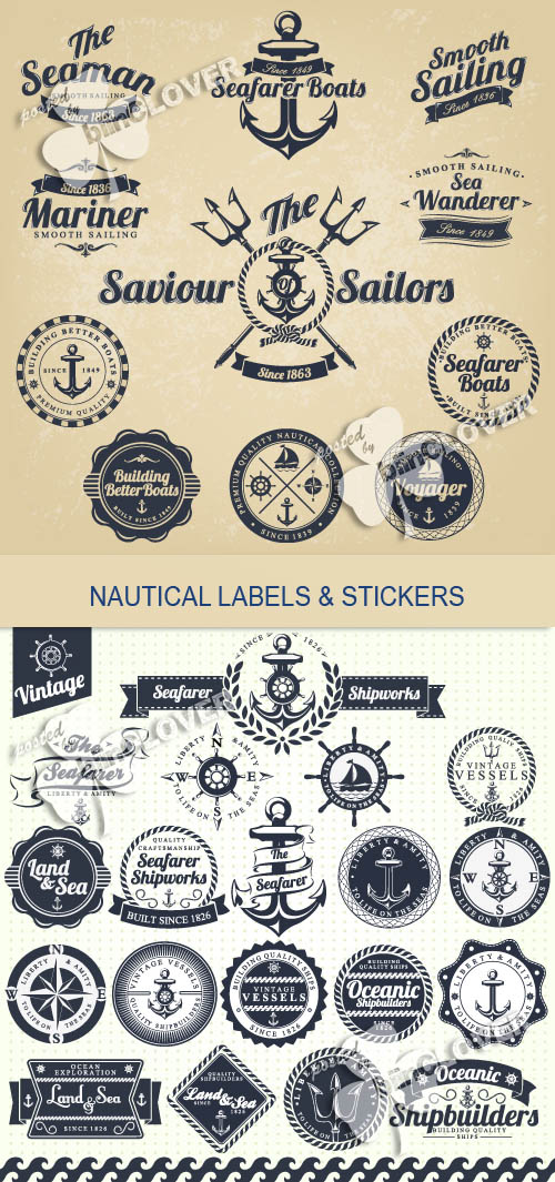 Nautical labels and stickers 0133