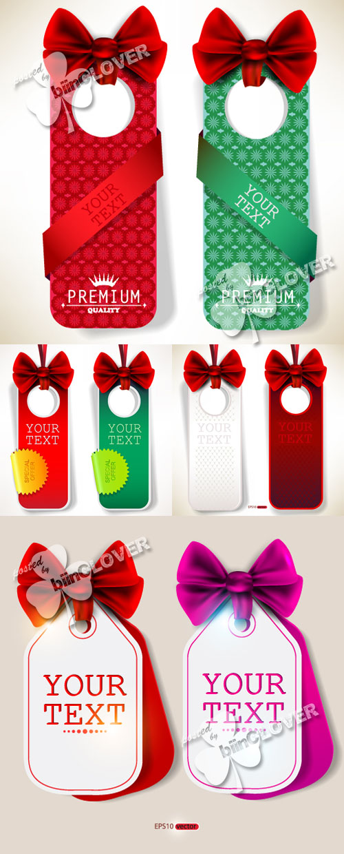 Colorful cards with ribbons 0134