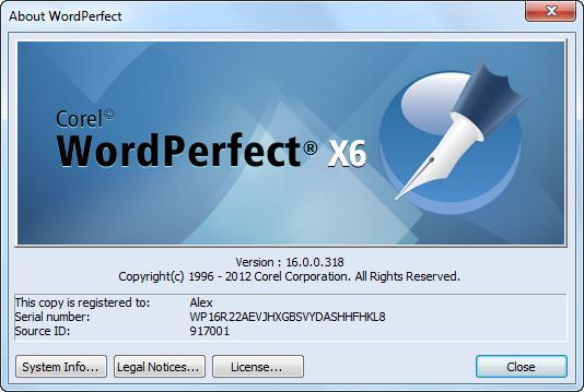 Corel WordPerfect Office X6 16.0.0.318