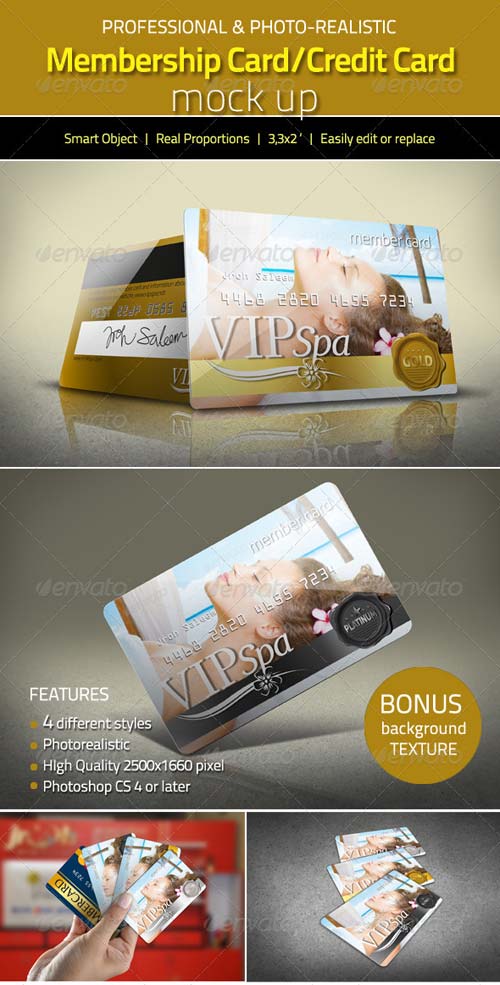 GraphicRiver Photorealistic Membership Card/Credit Card Mock Up