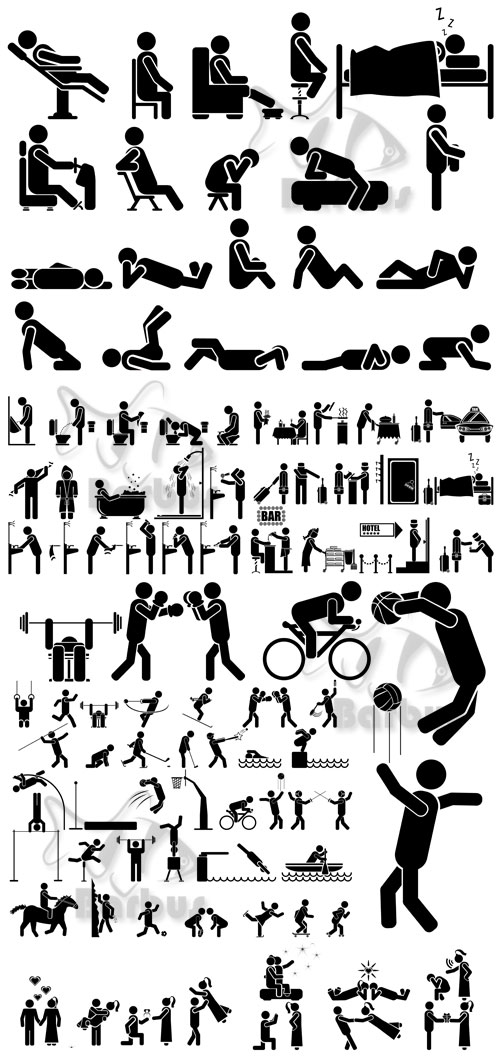 Pictograms of working people 4 /    4 - Vector stock