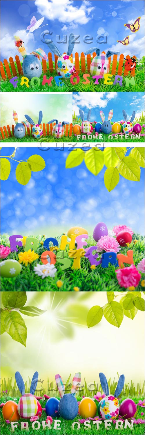     / Easter  background with eggs - Stock photo