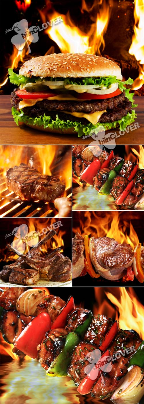 Hamburger, beef steak and barbecue 0410