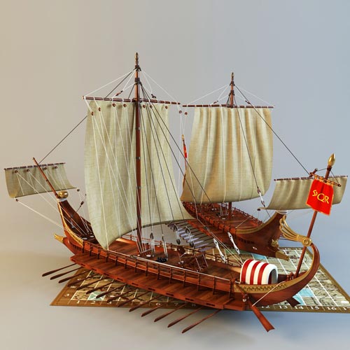 3D   / Roman galley battle