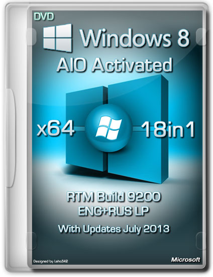 Windows 8 x64 18in1 RTM Build 9200 AIO Activated (ENG/RUS/July 2013)