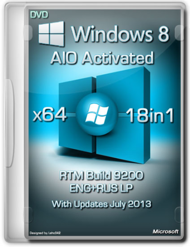 Windows 8 18in1 RTM Build 9200 AIO Activated (64bit) (2013) [Eng / Rus • LP]