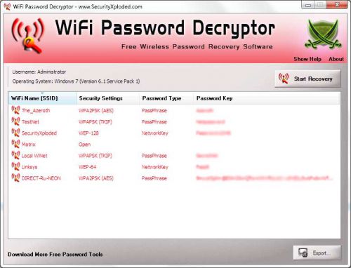 WiFi Password Decryptor 2.0 Final