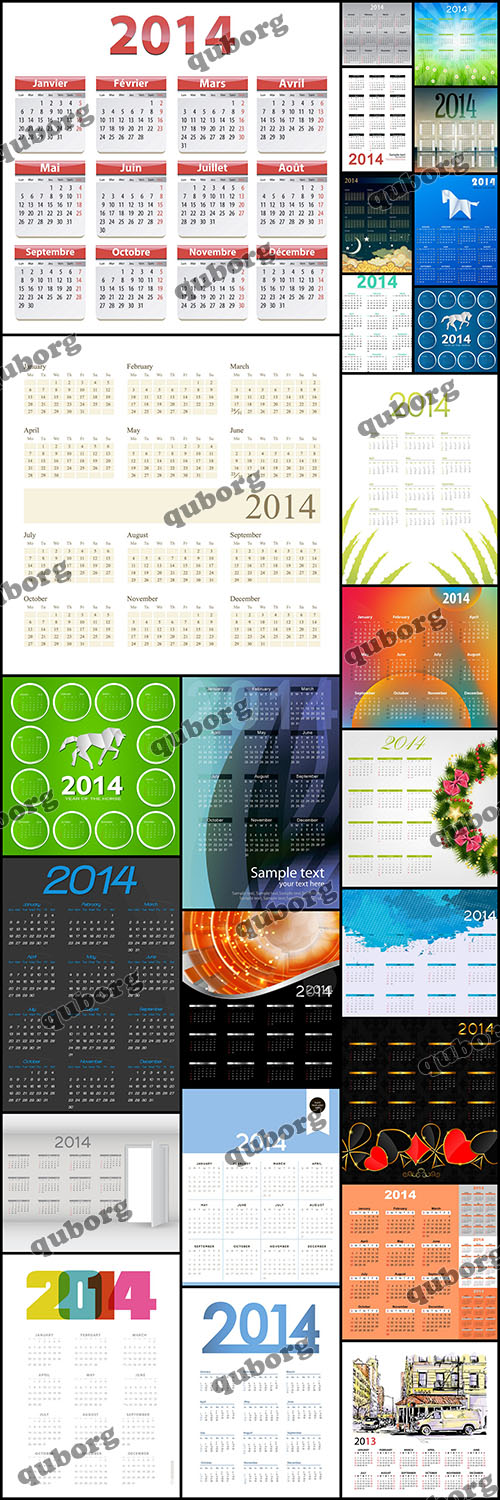 Stock Vector - Calendars for 2014 Part 3