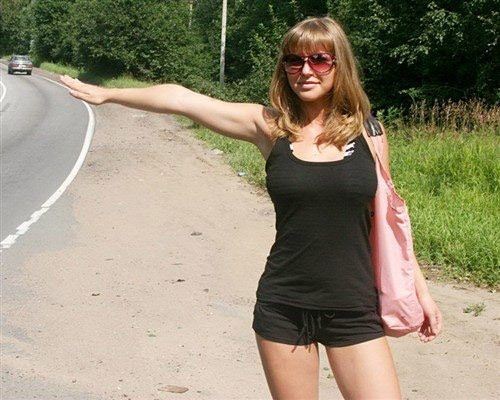 Сняли сексуальную русскую шлюшку на трассе