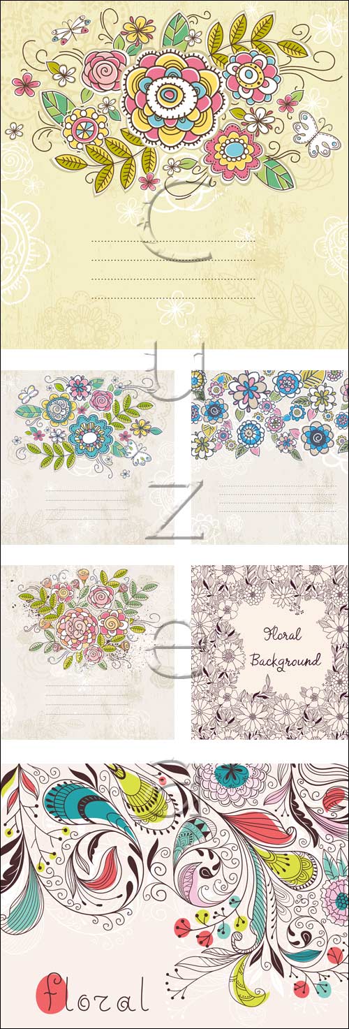       / Floral  backgrounds with place for text - vector stock
