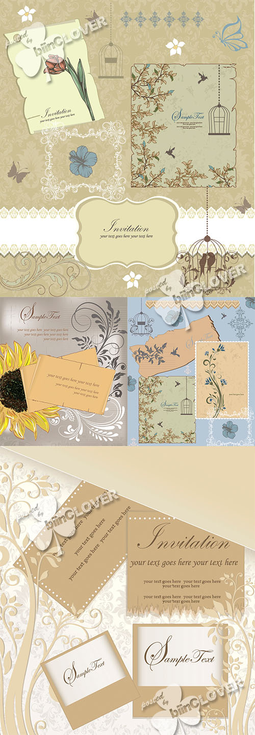 Retro floral card 0469