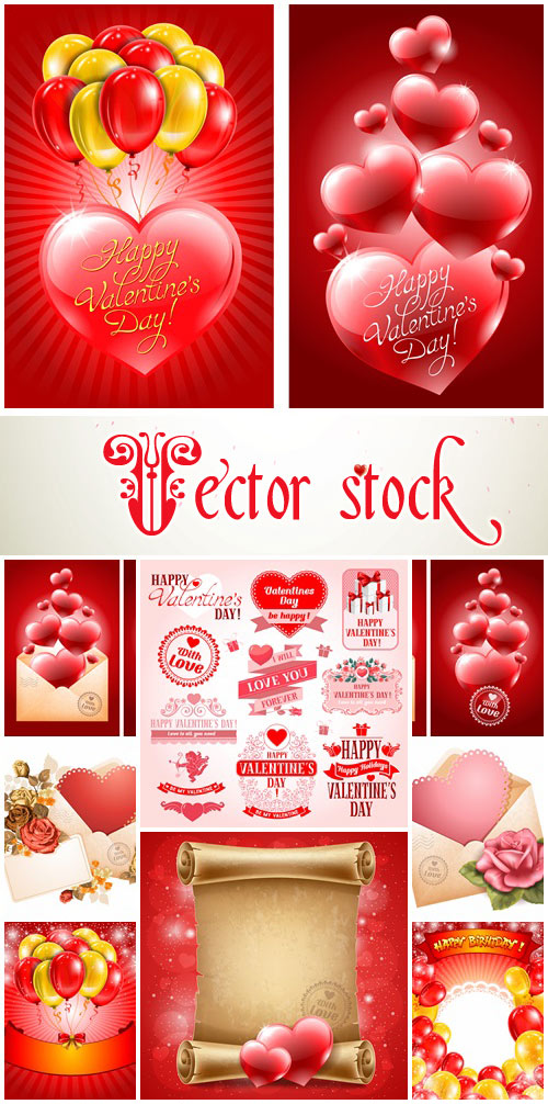 Vector collection for Valentines Day, 14 February, part 19