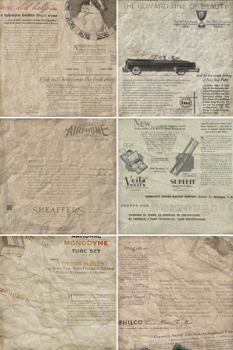 Старая газетная реклама (набор фонов)