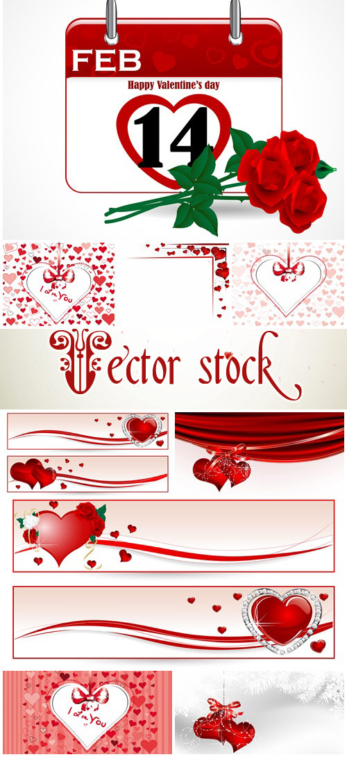 Vector collection for Valentines Day, 14 February, part 21