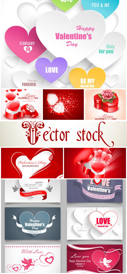 Vector collection for Valentines Day, 14 February, part 23