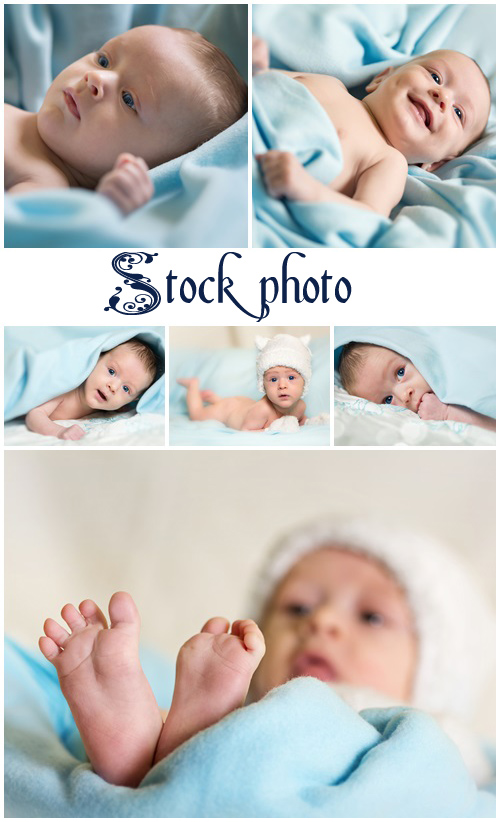 Smailed baby-boy - stock photo