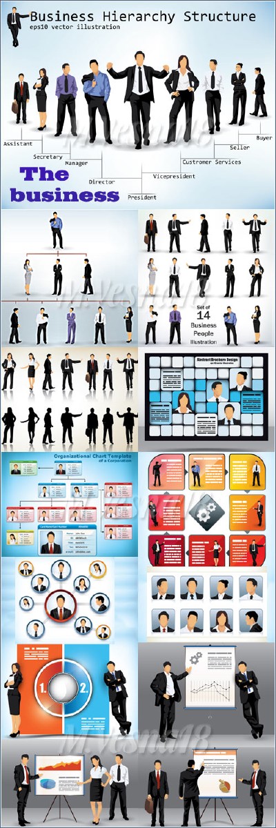    -,   / The organization and structure of a business corporation vector clipart