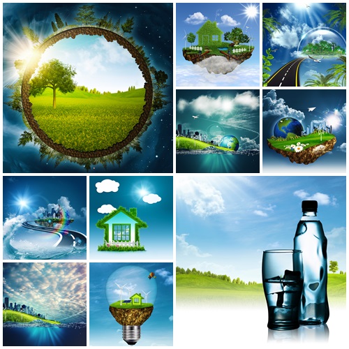 Abstract eco backgrounds for your design - stock photo
