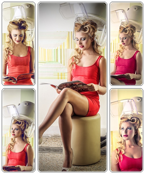 Woman hairstyle time - stock photo