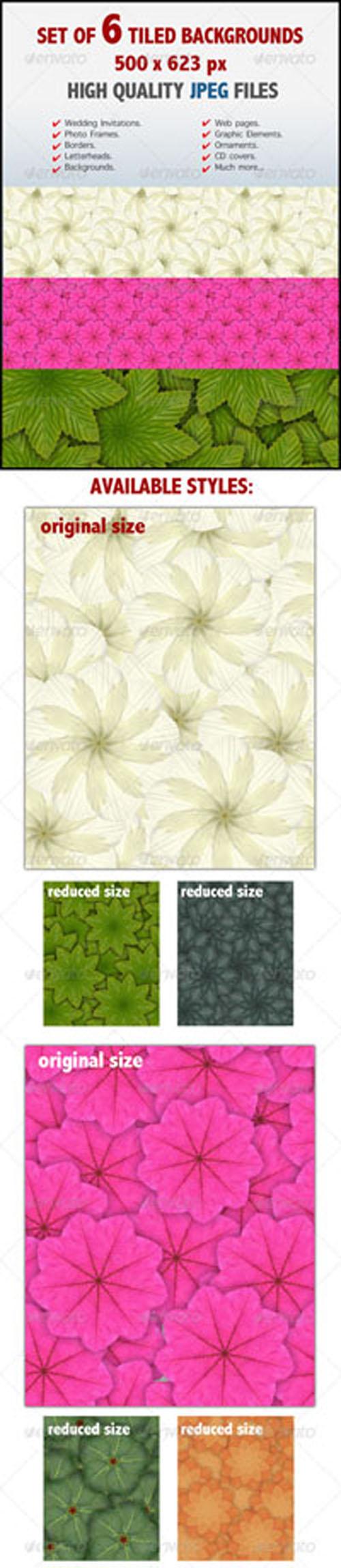 Kaleidoscopic Floral Tiled Backgrounds