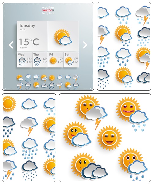 Weather Rectangles Template - vector stock