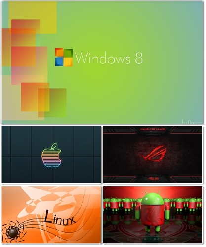 Подборка красивых фонов с эмблемами операционных систем 15