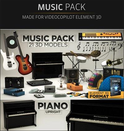 The Pixel Lab - 3D Models MUSIC  Pack