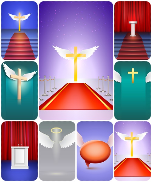 Cross and wings  - vector stock