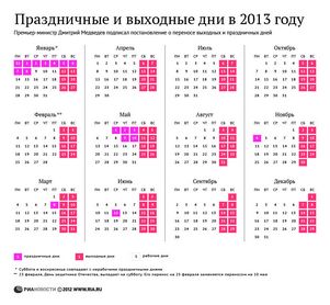 Россия: майские праздники увеличатся на два дня за счет новогодних