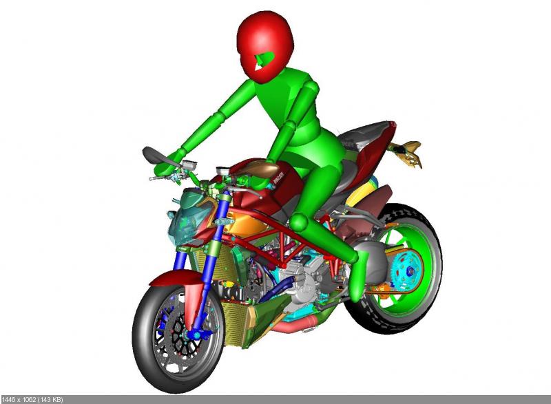 CAD-рисунки мотоцикла Ducati Streetfighter 848 (2012)