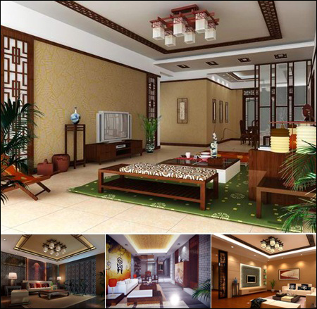 Chinese Style Living Room Model